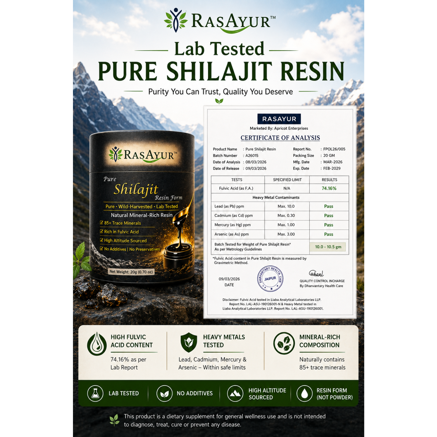 RasAyur™ Himalayan Shilajit Resin – Pure & Wild Harvested (20g) Pack of 2 - Image 6